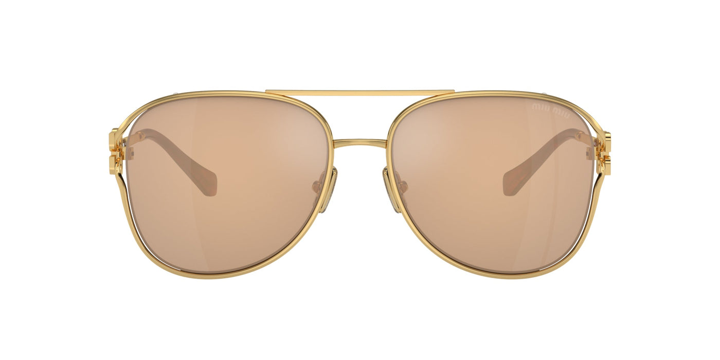 Miu Miu SMU52Z Gold/Light Orange Internal Silver Mirror #colour_gold-light-orange-internal-silver-mirror
