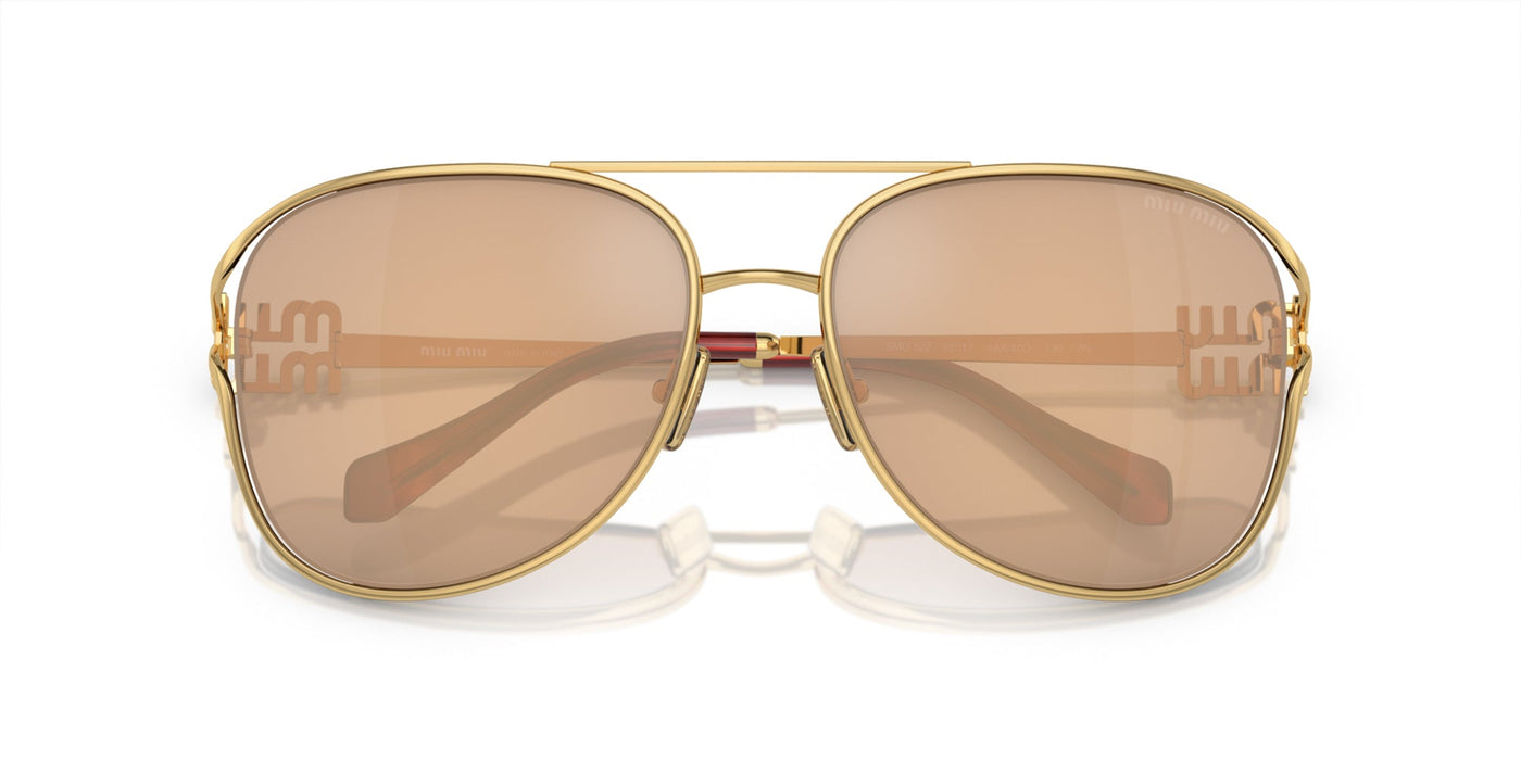 Miu Miu SMU52Z Gold/Light Orange Internal Silver Mirror #colour_gold-light-orange-internal-silver-mirror