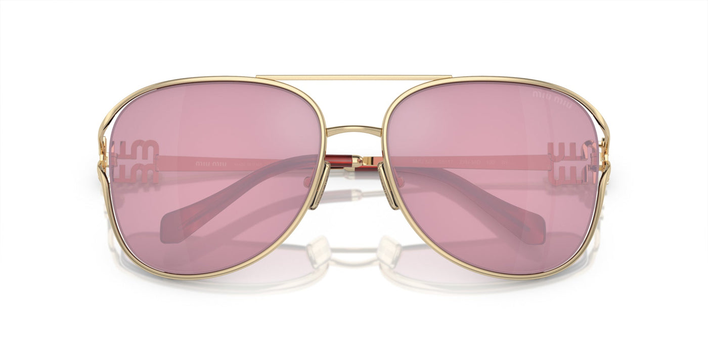 Miu Miu SMU52Z Pale Gold/Dark Pink Internal Silver Mirror #colour_pale-gold-dark-pink-internal-silver-mirror
