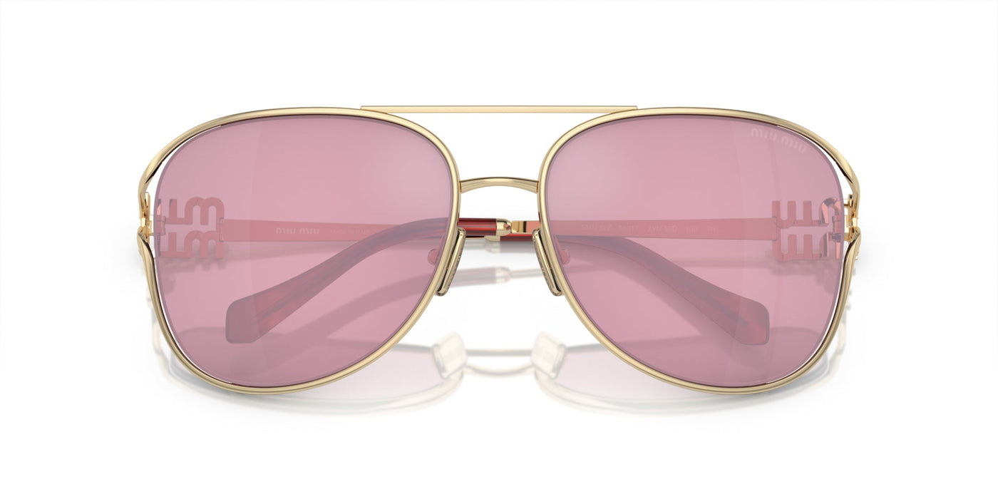 Miu Miu SMU52Z Pale Gold/Dark Pink Internal Silver Mirror #colour_pale-gold-dark-pink-internal-silver-mirror