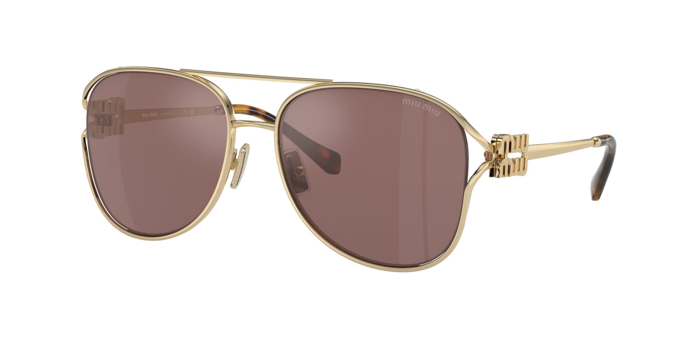 Miu Miu SMU52Z Pale Gold/Brown Silver Internal Violet Mirror #colour_pale-gold-brown-silver-internal-violet-mirror