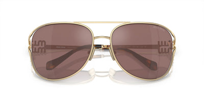 Miu Miu SMU52Z Pale Gold/Brown Silver Internal Violet Mirror #colour_pale-gold-brown-silver-internal-violet-mirror