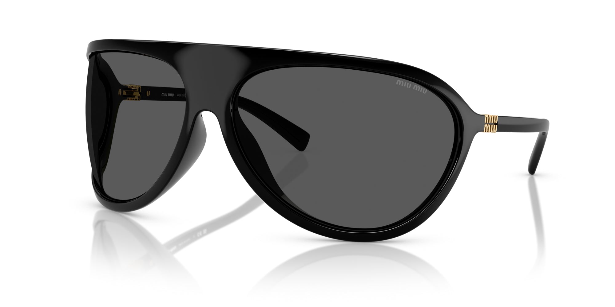 ミュウミュウ サングラス miumiu SMU01UA 1183A0 Miu Miu SMU A01 Wraparound Sunglasses | Fashion Eyewear US