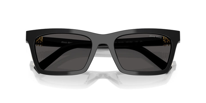 miu miu SMU05E 0AD-4N1 サングラス マーブル スクエア Miu Miu MU 54YS 5AK5S0 Rimless Wraparound Black Sunglasses - US