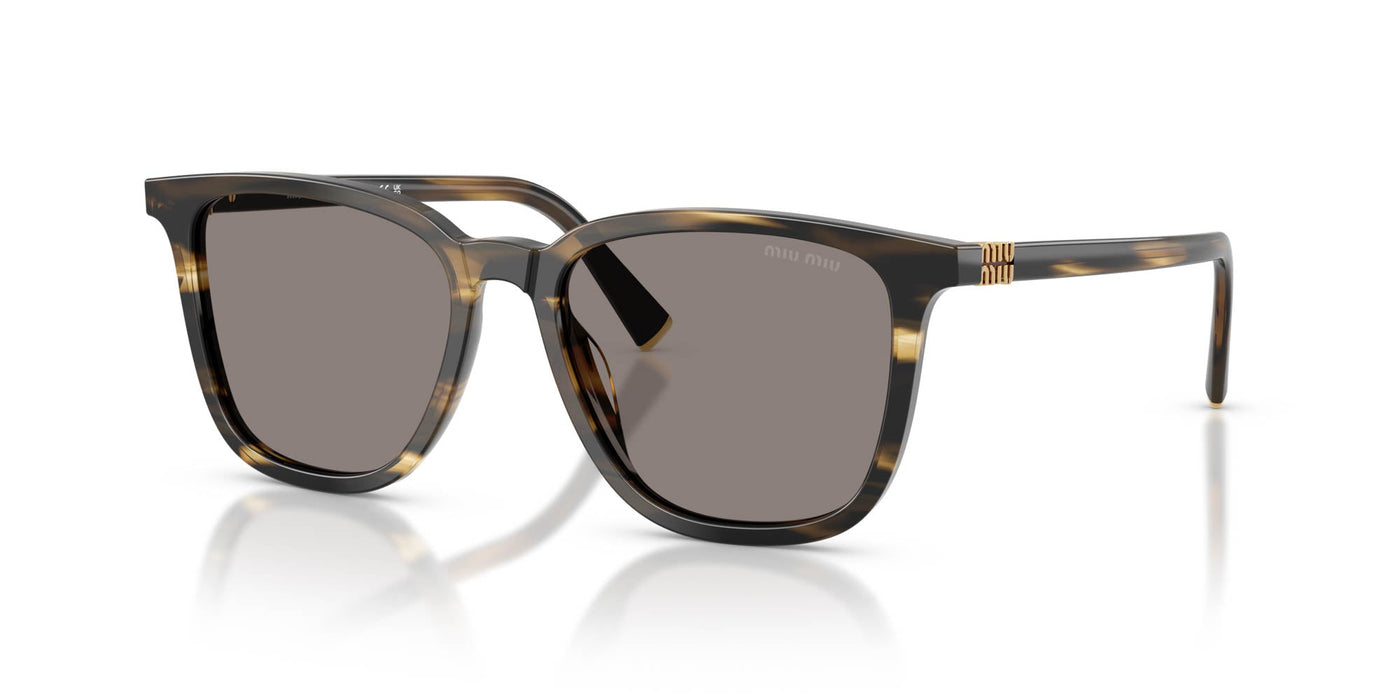 Miu Miu SMU B03 Striped Loden/Dark Grey #colour_striped-loden-dark-grey