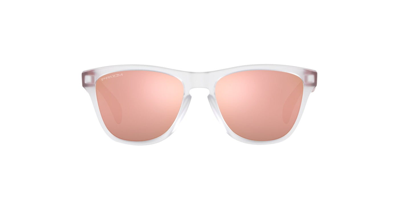 Oakley Junior Frogskins XXS OJ9009 Matte Clear/Prizm Rose Gold Mirror #colour_matte-clear-prizm-rose-gold-mirror