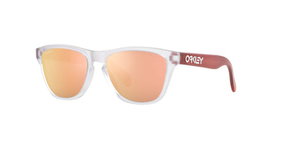 Oakley Junior Frogskins XXS OJ9009 Matte Clear/Prizm Rose Gold Mirror #colour_matte-clear-prizm-rose-gold-mirror