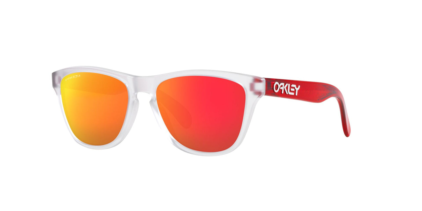 Oakley Junior Frogskins XXS OJ9009 Matte Clear/Prizm Ruby Mirror #colour_matte-clear-prizm-ruby-mirror