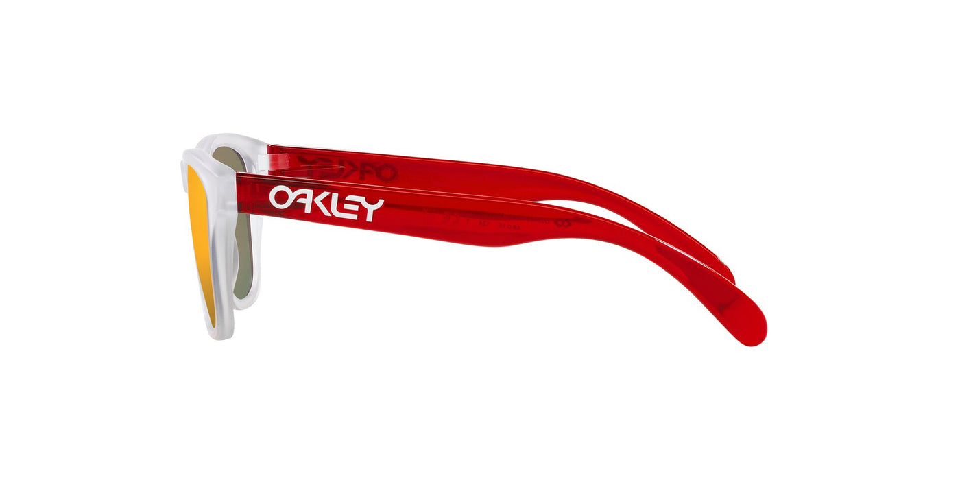 Oakley Junior Frogskins XXS OJ9009 Matte Clear/Prizm Ruby Mirror #colour_matte-clear-prizm-ruby-mirror