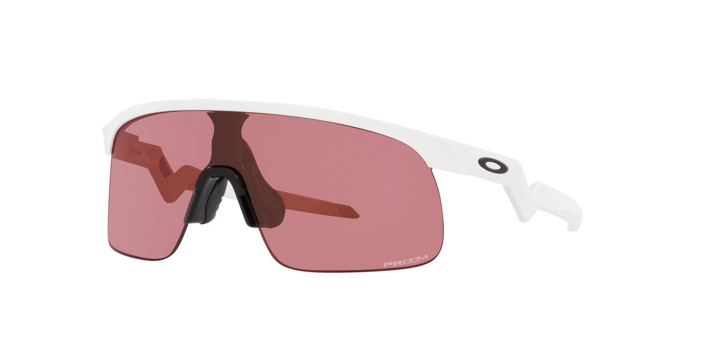 Oakley Junior Resistor OJ9010 Polished White/Prizm Dark Golf Mirror #colour_polished-white-prizm-dark-golf-mirror