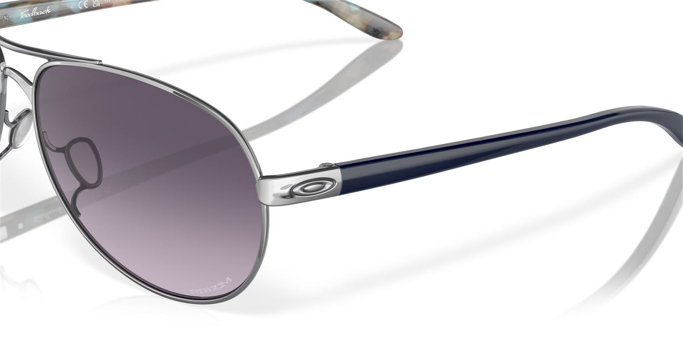 Oakley Feedback OO4079 Polished Chrome/Prizm Grey Gradient #colour_polished-chrome-prizm-grey-gradient