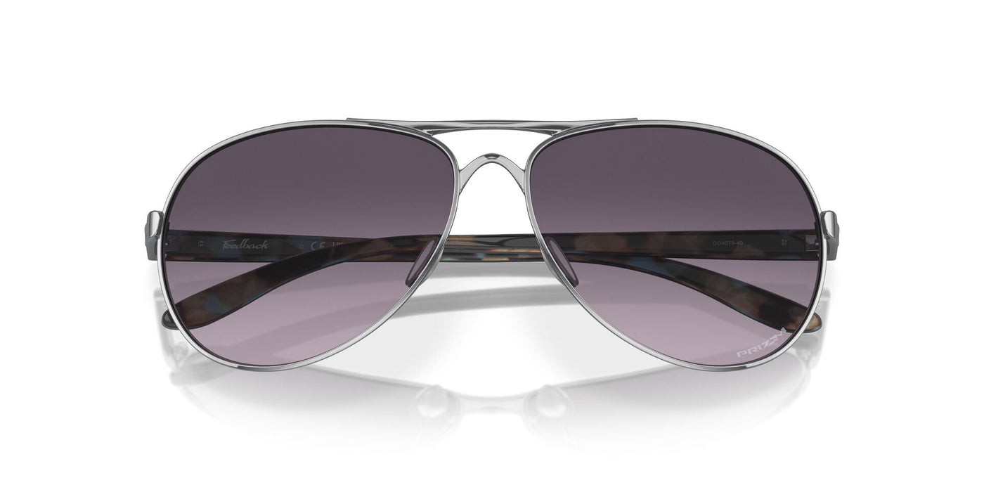 Oakley Feedback OO4079 Polished Chrome/Prizm Grey Gradient #colour_polished-chrome-prizm-grey-gradient