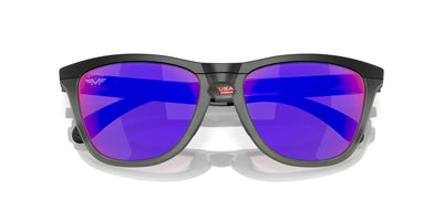 Oakley Frogskins Range OO9284 Matte Black/Matte Grey Smoke/Prizm Road #colour_matte-black-matte-grey-smoke-prizm-road