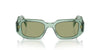 Prada SPR17W Transparent Sage/Green Internal Silver Mirror #colour_transparent-sage-green-internal-silver-mirror