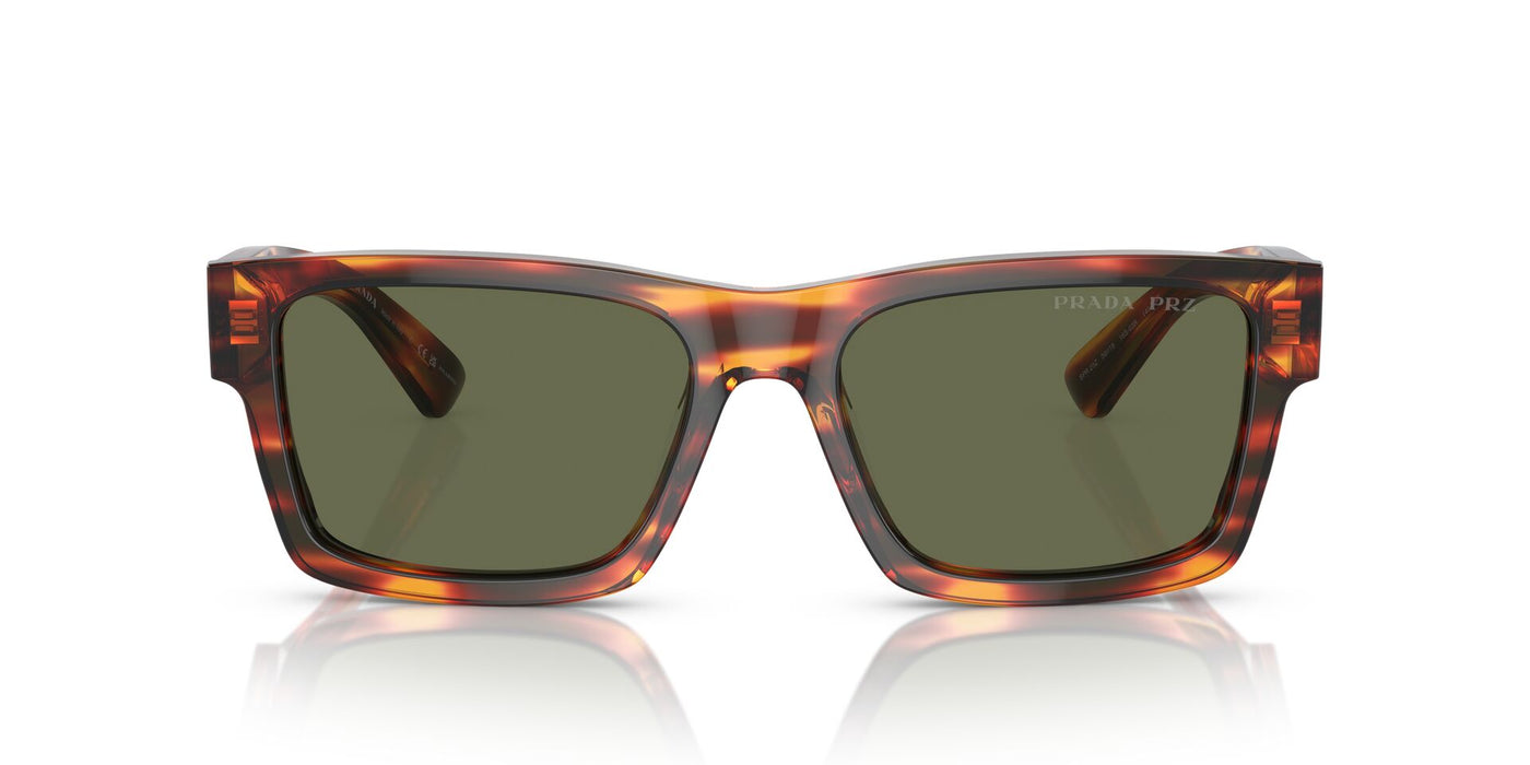 Prada SPR25Z Striped Briar Tortoise/Green Polarised #colour_striped-briar-tortoise-green-polarised