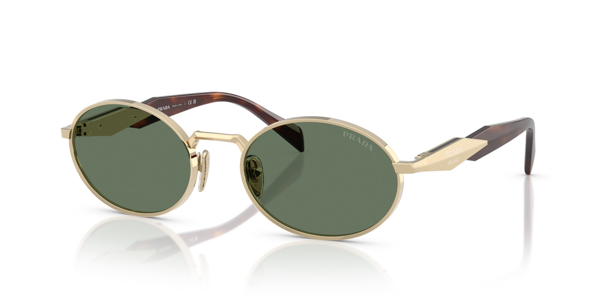 Prada SPR65Z Oval Sunglasses | Fashion Eyewear UK
