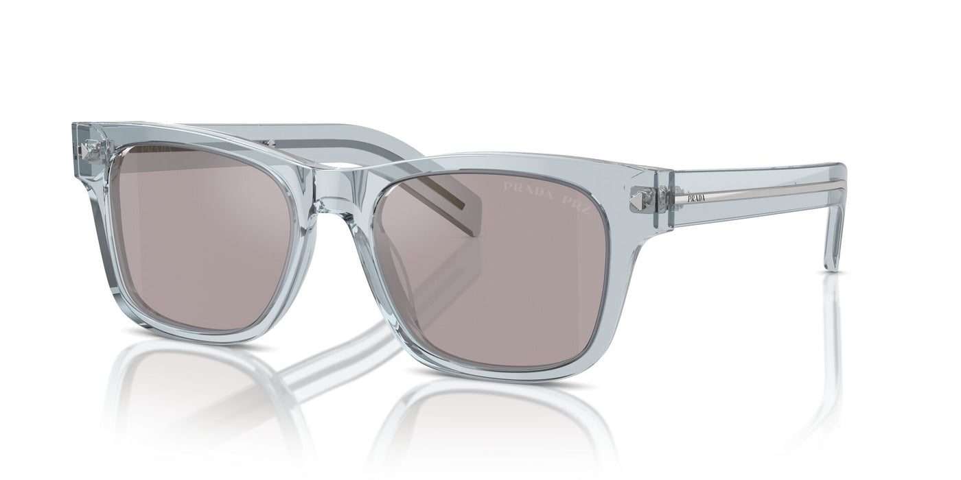 Prada SPR A17 Transparent Azure/Grey Gold Polarised Mirror #colour_transparent-azure-grey-gold-polarised-mirror