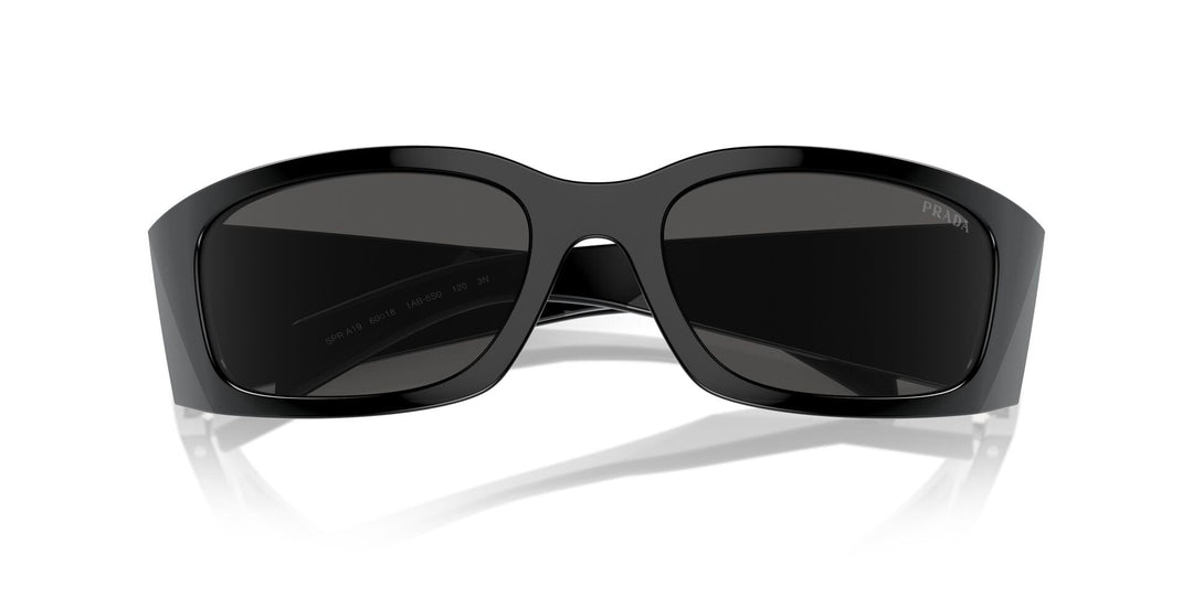 Prada SPR 19I Oversized Butterfly Sunglasses Black Light Gold Trim 1AB-3M1 Italy Side Logo Butterfly Lens Sunglasses | PRADA – Marissa  main image 3
