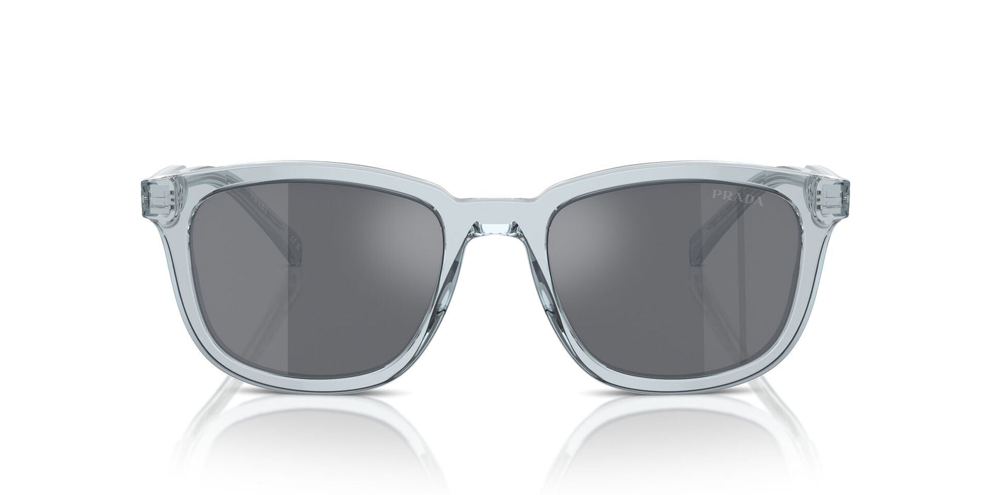 Prada SPR A21 Transparent Azure/Dark Grey Flash Silver #colour_transparent-azure-dark-grey-flash-silver