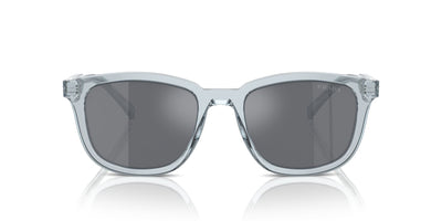 Prada SPR A21 Transparent Azure/Dark Grey Flash Silver #colour_transparent-azure-dark-grey-flash-silver