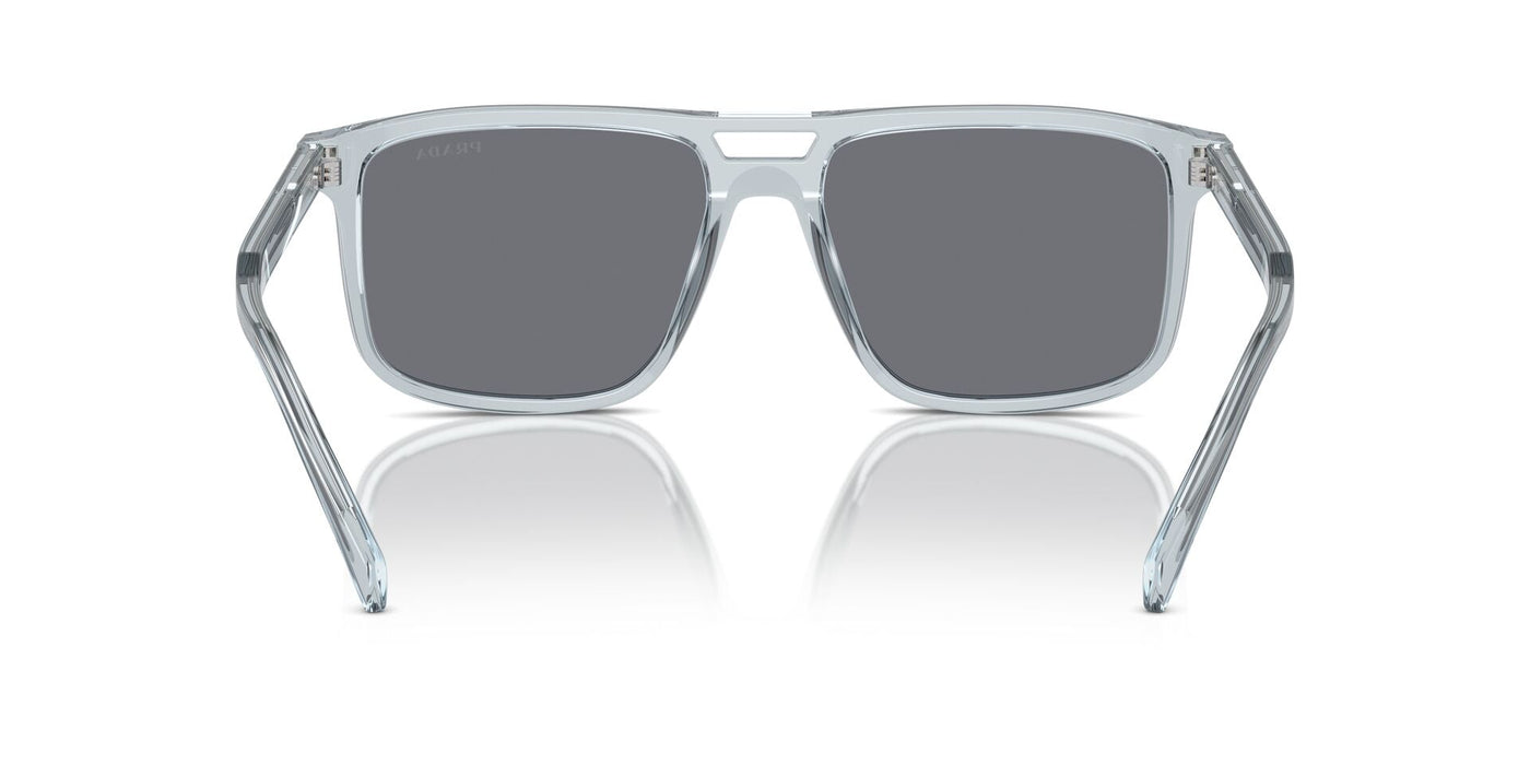 Prada SPR A22 Transparent Azure/Dark Grey Flash Silver #colour_transparent-azure-dark-grey-flash-silver