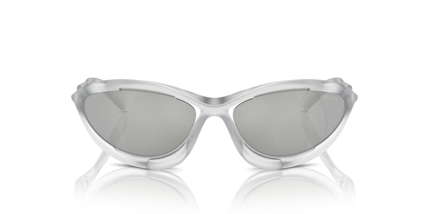 Prada SPR A23 Frosted Crystal/Clear Silver 80 Mirror #colour_frosted-crystal-clear-silver-80-mirror