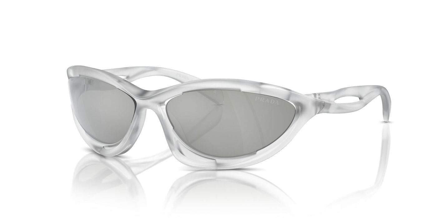 Prada SPR A23 Frosted Crystal/Clear Silver 80 Mirror #colour_frosted-crystal-clear-silver-80-mirror