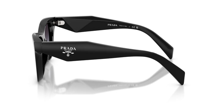 Prada SPR17O Wide Frame Sunglasses Glossy Black Butterfly Cats Eye Made In Italy Prada Women main image 2