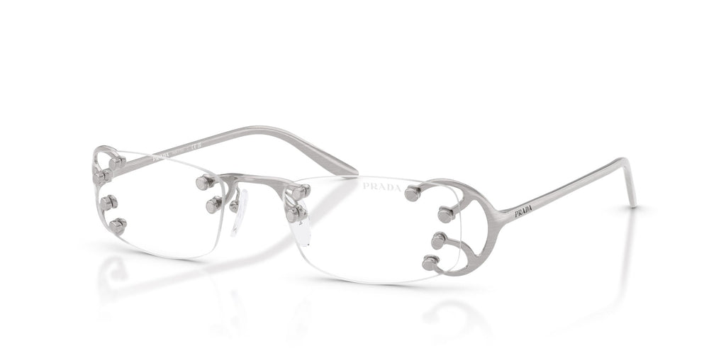 メガネ・老眼鏡 Archive PRADA halfrim eye glasses silver Prada VPR C57 Rectangle Glasses | Fashion Eyewear US