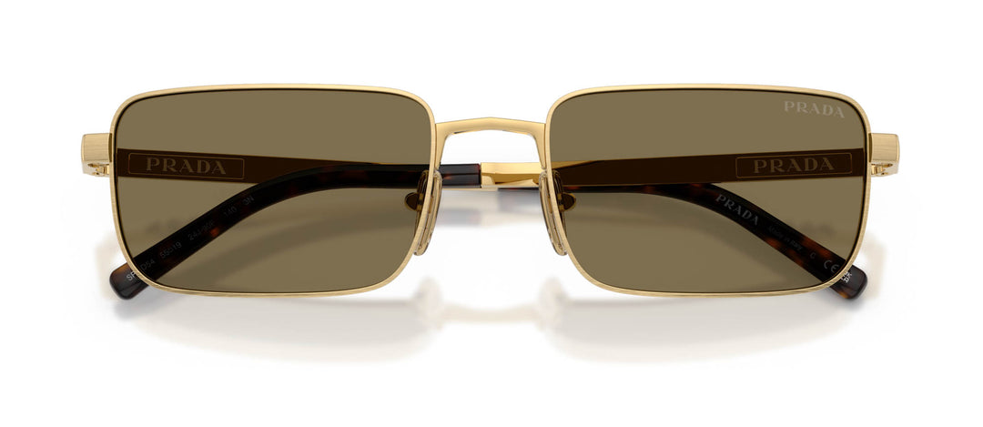 美品 PRADA プラダ サングラス SPR54T ゴールド×ブラック Prada SPRD54 Rectangle Sunglasses | Fashion Eyewear US
