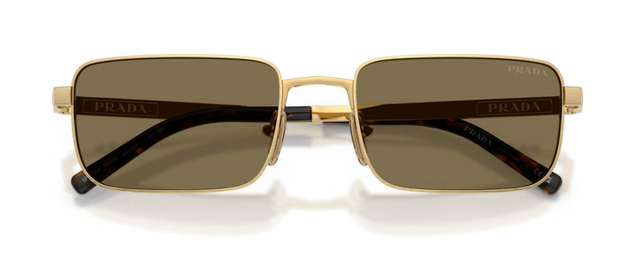 美品 PRADA プラダ サングラス SPR54T ゴールド×ブラック Prada SPRD54 Rectangle Sunglasses | Fashion Eyewear US