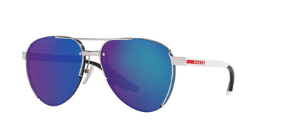 Prada Sport Linea Rossa SPS51Y Silver/Light Green Blue Mirror #colour_silver-light-green-blue-mirror