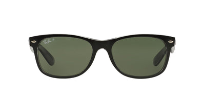 Ray-Ban New Wayfarer RB2132 - Medium Black On Transparent/Green Classic G-15 Polarised #colour_black-on-transparent-green-classic-g-15-polarised