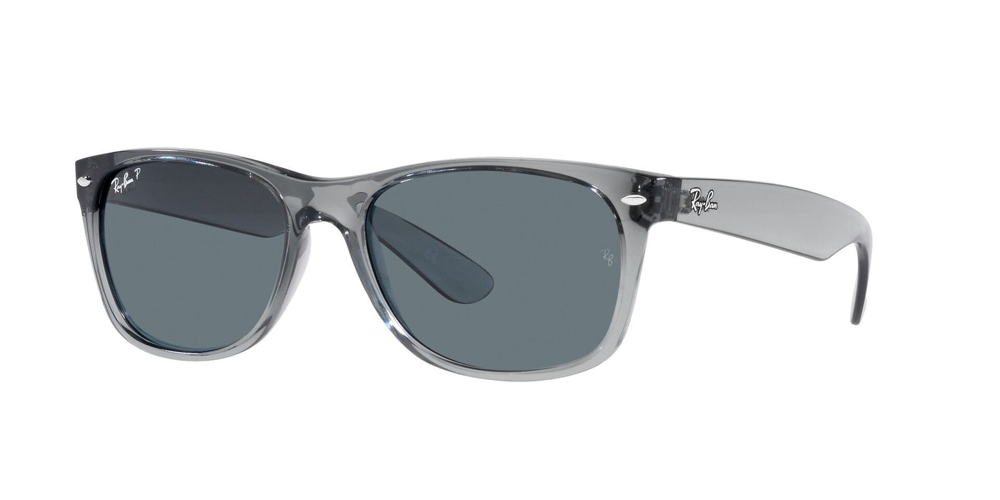 Ray-Ban New Wayfarer RB2132 - Large Transparent Grey/Dark Blue Polarised #colour_transparent-grey-dark-blue-polarised