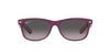 Ray-Ban New Wayfarer RB2132 Matte Violet On Transparent/Grey Gradient Polarised #colour_matte-violet-on-transparent-grey-gradient-polarised