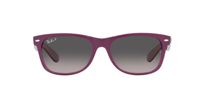 Ray-Ban New Wayfarer RB2132 - Medium Violet On Transparent Violet/Grey Polarised #colour_violet-on-transparent-violet-grey-polarised