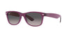 Ray-Ban New Wayfarer RB2132 Matte Violet On Transparent/Grey Gradient Polarised #colour_matte-violet-on-transparent-grey-gradient-polarised