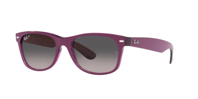 Ray-Ban New Wayfarer RB2132 - Medium Violet On Transparent Violet/Grey Polarised #colour_violet-on-transparent-violet-grey-polarised