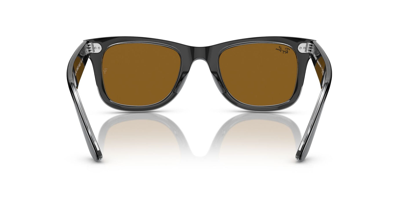 Ray-Ban Original Wayfarer RB2140 - Large Black On Transparent/Brown #colour_black-on-transparent-brown