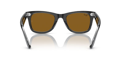 Ray-Ban Original Wayfarer RB2140 - Large Black On Transparent/Brown #colour_black-on-transparent-brown