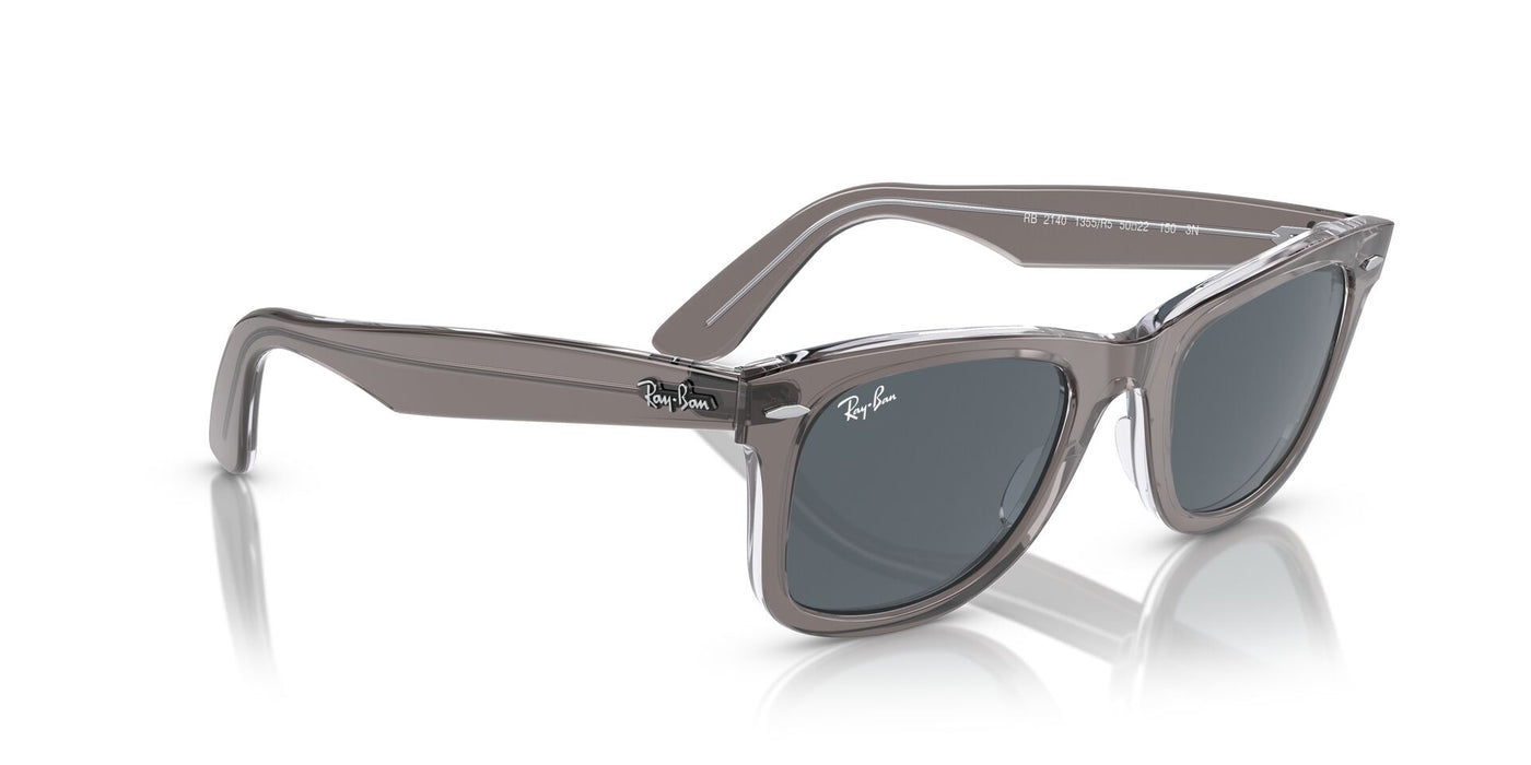 Ray-Ban Original Wayfarer RB2140 - Large Grey On Transparent/Blue #colour_grey-on-transparent-blue