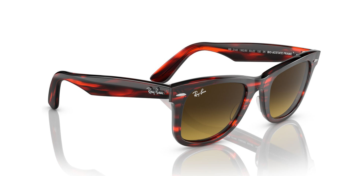 Ray-Ban Original Wayfarer RB2140 - Medium Striped Red/Brown Gradient #colour_striped-red-brown-gradient