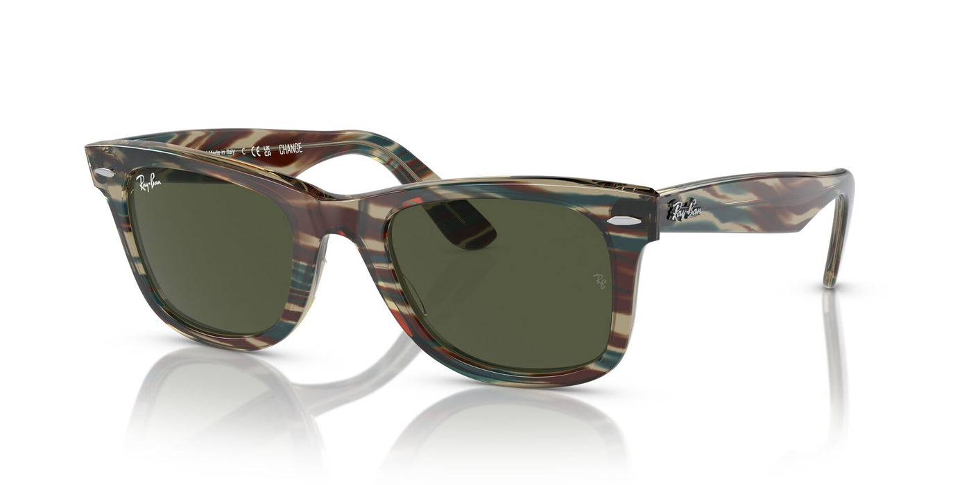 Ray-Ban Original Wayfarer RB2140 - Medium Photo Striped Grey/Green #colour_photo-striped-grey-green