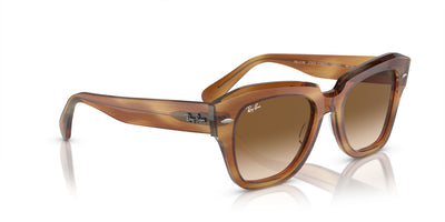 Ray-Ban State Street RB2186 Striped Brown/Clear-Brown #colour_striped-brown-clear-brown