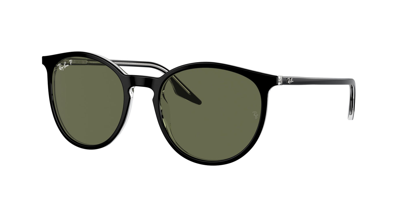 Ray-Ban RB2204 Black On Transparent/Green Polarised #colour_black-on-transparent-green-polarised