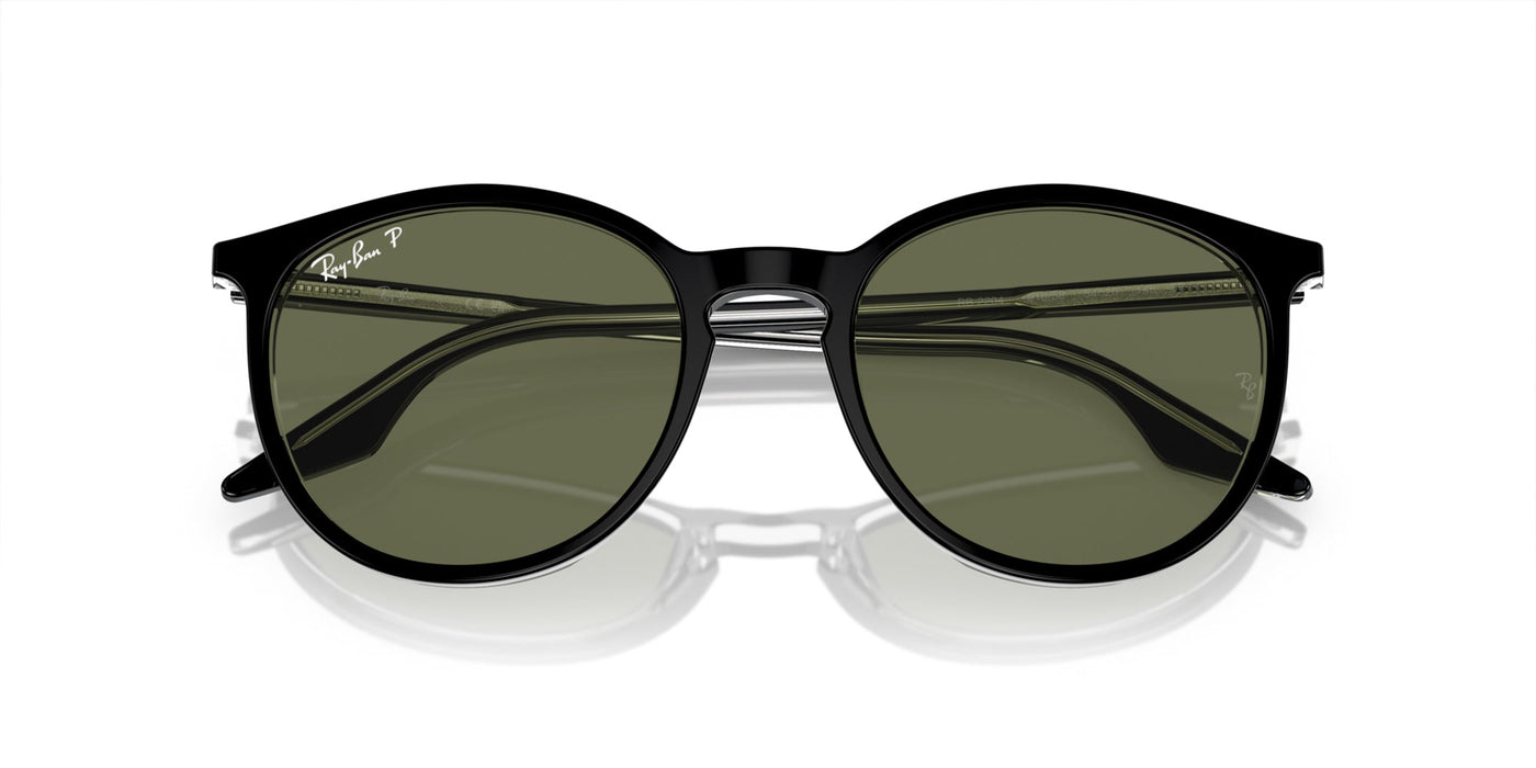 Ray-Ban RB2204 Black On Transparent/Green Polarised #colour_black-on-transparent-green-polarised