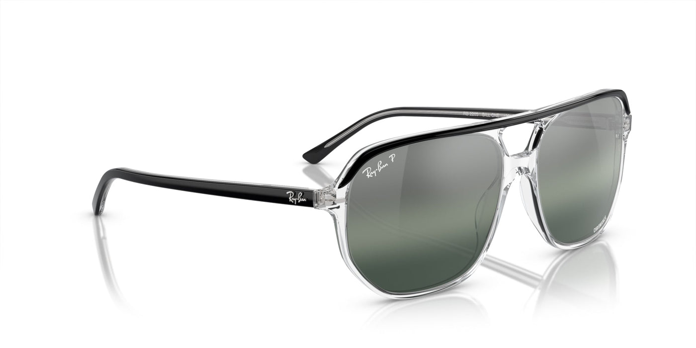 Ray-Ban Bill One RB2205 Black On Transparent/Silver-Blue Polarised #colour_black-on-transparent-silver-blue-polarised