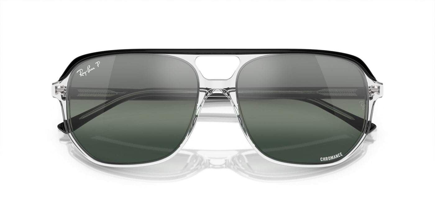 Ray-Ban Bill One RB2205 Black On Transparent/Silver-Blue Polarised #colour_black-on-transparent-silver-blue-polarised