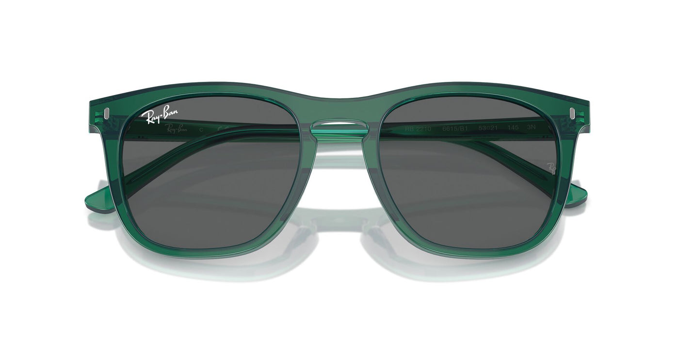 Ray-Ban RB2210 Transparent Green/Dark Grey #colour_transparent-green-dark-grey