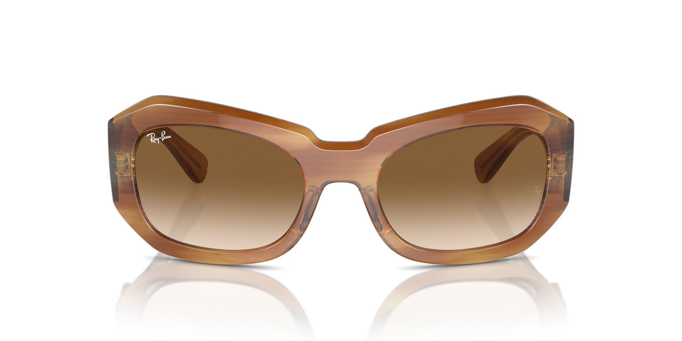 Ray-Ban Beate RB2212 Striped Brown/Clear-Brown #colour_striped-brown-clear-brown